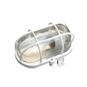 Светильник НБП 01-60-002, УЗ IP 53, овал, силикатное стекло, с решеткой, белый