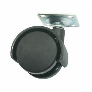 Опора колесная с площадкой, d=40, h=59, пластмасса черная МЕТАЛЛИСТ