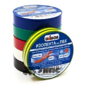 Изолента UNIBOB 15 мм х 10 м цветная 43657