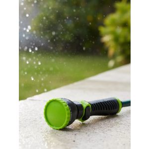Насадка для полива пластик, быстросъемная, с кнопкой, Grandy, JS-9319, черно-зеленая