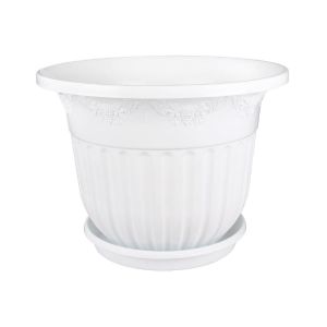 Горшок для цветов Альтернатива Лозанна, с поддоном, 25 л, белый