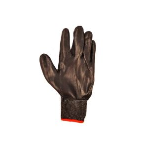 Перчатки полиэстер, нитриловый облив, без рисунка, черная основа, Люкс