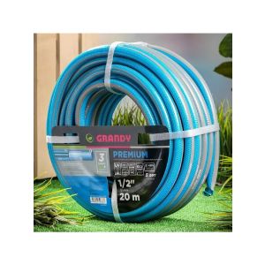 Шланг поливочный, 1/2 , внутренний d12 мм, 21 атм, армированный, 20 м, 3 слоя, Grandy, Premium