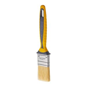 Кисть плоская для эмалей Акор Профи, искусственная щетина, двухкомпонентная ручка, 35x10 мм