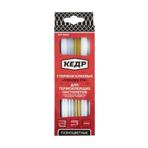 Клеевые стержни для термопистолета Кедр, 11,2 x 200 мм, 6 шт 117-0011