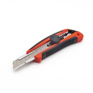 Нож пистолетный усиленный Кедр, с винтовым фиксатором, обрезиненная ручка, 18 мм 031-0008