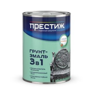 Грунт-эмаль по ржавчине Престиж 3 в 1, полуглянцевая, 0,9 кг, RAL 7004, сигнальная серая