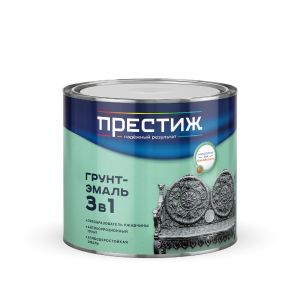 Грунт-эмаль по ржавчине Престиж 3 в 1, полуглянцевая, 1,9 кг, RAL 9005, глубоко-черная