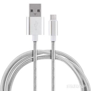 Кабель Energy ET-01, USB - Type-C, 1 м, серебро