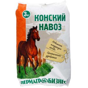Конский навоз гранулированный 3 кг ПАБ