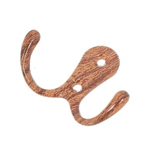 Крючок 2 крючка, 2-рожковый большой, 6.5 см, металл, Trodos, 04.12.10 Двойной, 302040, дерево