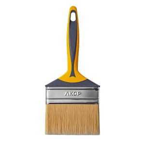Кисть плоская для эмалей Акор Профи, искусственная щетина, двухкомпонентная ручка, 100x12 мм