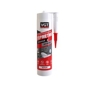 Силиконизированный санитарный герметик VGT, 0,4 кг, белый