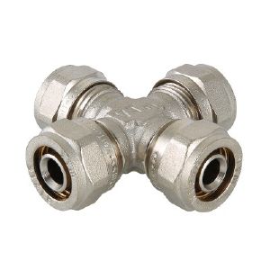 Крестовина металлопластиковая 16 х 16 х 16 х 16 мм