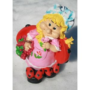 Фигура садовая Девочка божья коровка с корзинкой 34х43х65 см