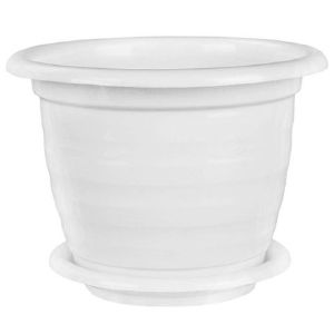 Горшок цветочный Альтернатива Виола с поддоном 2 л Белый М1335