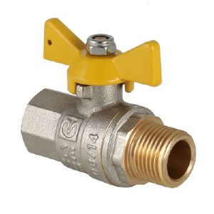 Кран шаровый 1/2" ВР-НР Бабочка газовый