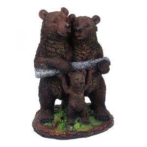 Фигура садовая Медведи с бревном 34х26х45 см