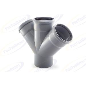 Крестовина канализационная одноплоскостная ВК d-110х110х110 мм 45° Серый