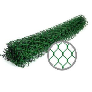 Сетка плетеная в рулонах ПВХ оплетка 50х50х2,5 мм 1,8х10 м Зеленая (Рабица)