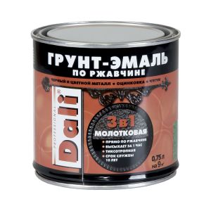 Грунт-эмаль Dali по ржавчине 3 в 1 молотковая 0,75 л Медная