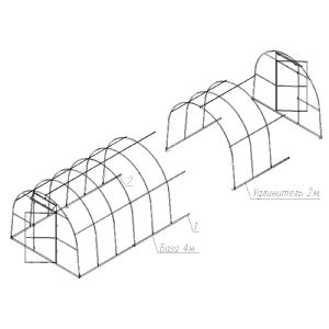 Удлинитель теплицы оцинкованный Агропласт Фермер 3,0х2,0 м