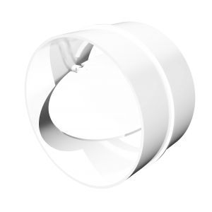 Соединитель круглых воздуховодов с обратным клапаном d-125 мм Белый 12,5СКПО