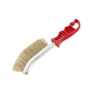 Щетка по металлу MIRAX латунная с ПВХ ручкой 35112-1
