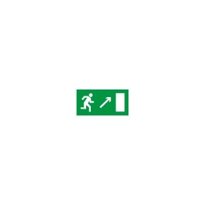 Знак «Направление к эвакуационному выходу направо вверх» пленка ПВХ 150х300 E05