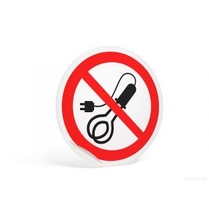 Знак «Запрещается применять нагревательные приборы» пленка ПВХ 200х200 P15