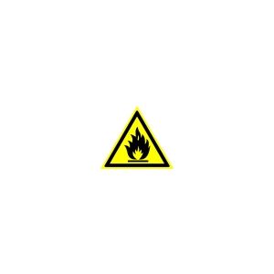 Знак «Пожароопасно. Легковоспламеняющиеся вещества » пленка ПВХ 200х200 W01