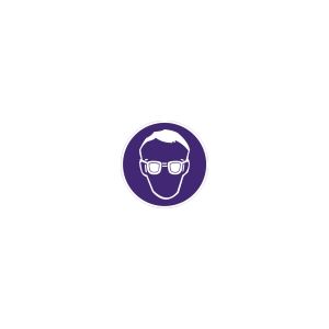 Знак «Работать в защитных очках» пленка ПВХ 200х200 M01