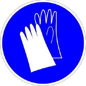 Знак «Работать в защитных перчатках» пленка ПВХ 200х200 M06