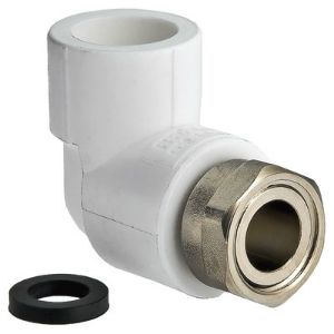 Угольник PP-R с накидной гайкой ВР 25х3/4" мм Белый