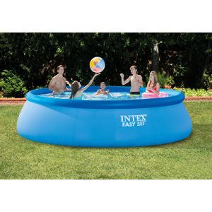 Бассейн надувной INTEX 457х107 см с фильтр-насосом, лестницей и настилом 26166NG