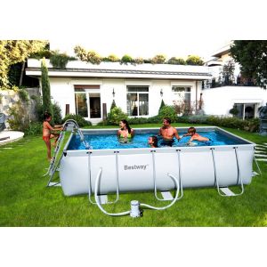 Бассейн каркасный BEATWAY 412х201х122 см с песчаным фильтром и лестницей 56457BW