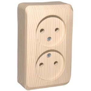 Розетка 2-м. о/у б/з SE ЭТЮД ДАЧА Сосна PА16-005D