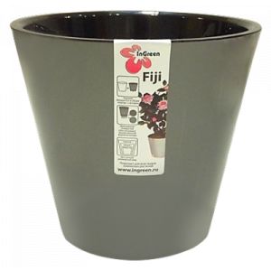Горшок цветочный Ingreen Фиджи 1,6 л Графит ING1553-ГР