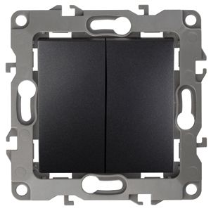 Мех. выключателя 2-кл. с/у ЭРА Антрацит