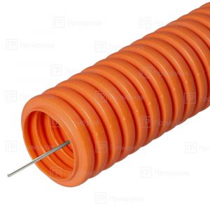 Труба d16 мм ПВХ гофро с зонд Оранжевый