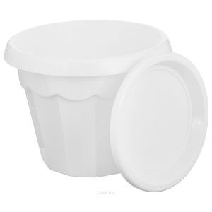Горшок цветочный Альтернатива Гармония с поддоном 1,5 л Белый М1409