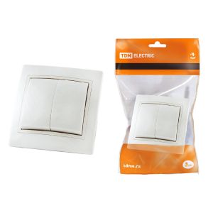 Выключатель 2-кл. с/у TDM Таймыр Белый SQ1814-0002
