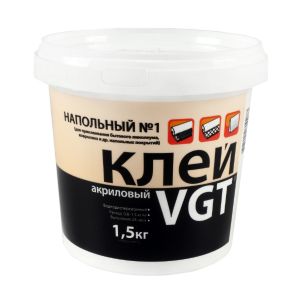 Клей для линолеума и ковровых покрытий VGT №1 Эконом, акриловый, 1,5 кг