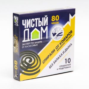 Спирали от комаров Чистый дом 10 шт 02-076