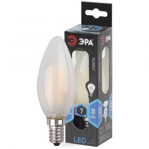 Лампа светодиодная Эра F-LED Е14 7 Вт B35 Свеча Прозрачная 4000К