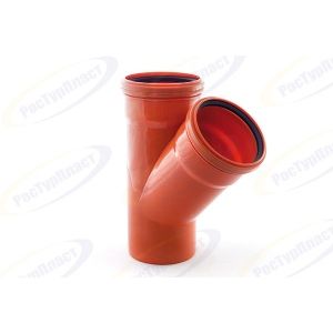 Тройник канализационный НК d-160х160 мм 45° Рыжий