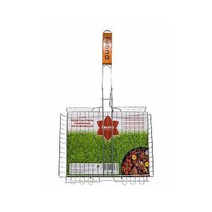 Решетка-гриль Feona Усиленная 310х240х55 мм хром деревянная ручка 140-0004