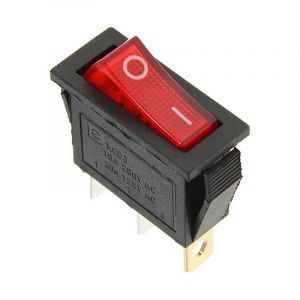 Выключатель клавишный 250V 15А (3с) ON-OFF красный  с подсветкой  REXANT