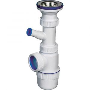 Сифон ЭЛИТ нержав.чашка 70 мм и отводом для стиральной машины  (11/2-40)