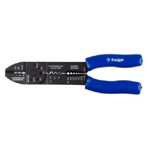 Электропассатижи ЗУБР съемник 0,8-2,6 мм,кусачки,обжим,винторез,230 мм 22668-23